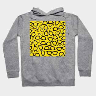 Glasses Pattern Yellow and Black Hoodie